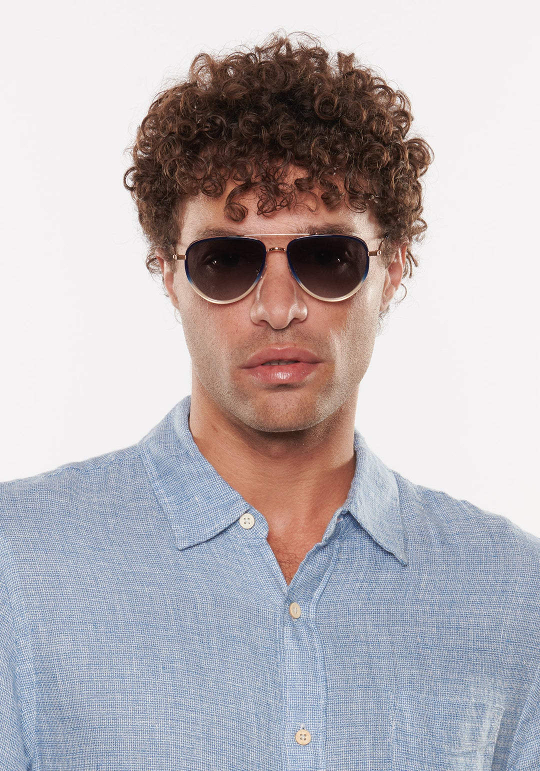 Coleman Sunglasses in Matte Indigo and Gravity