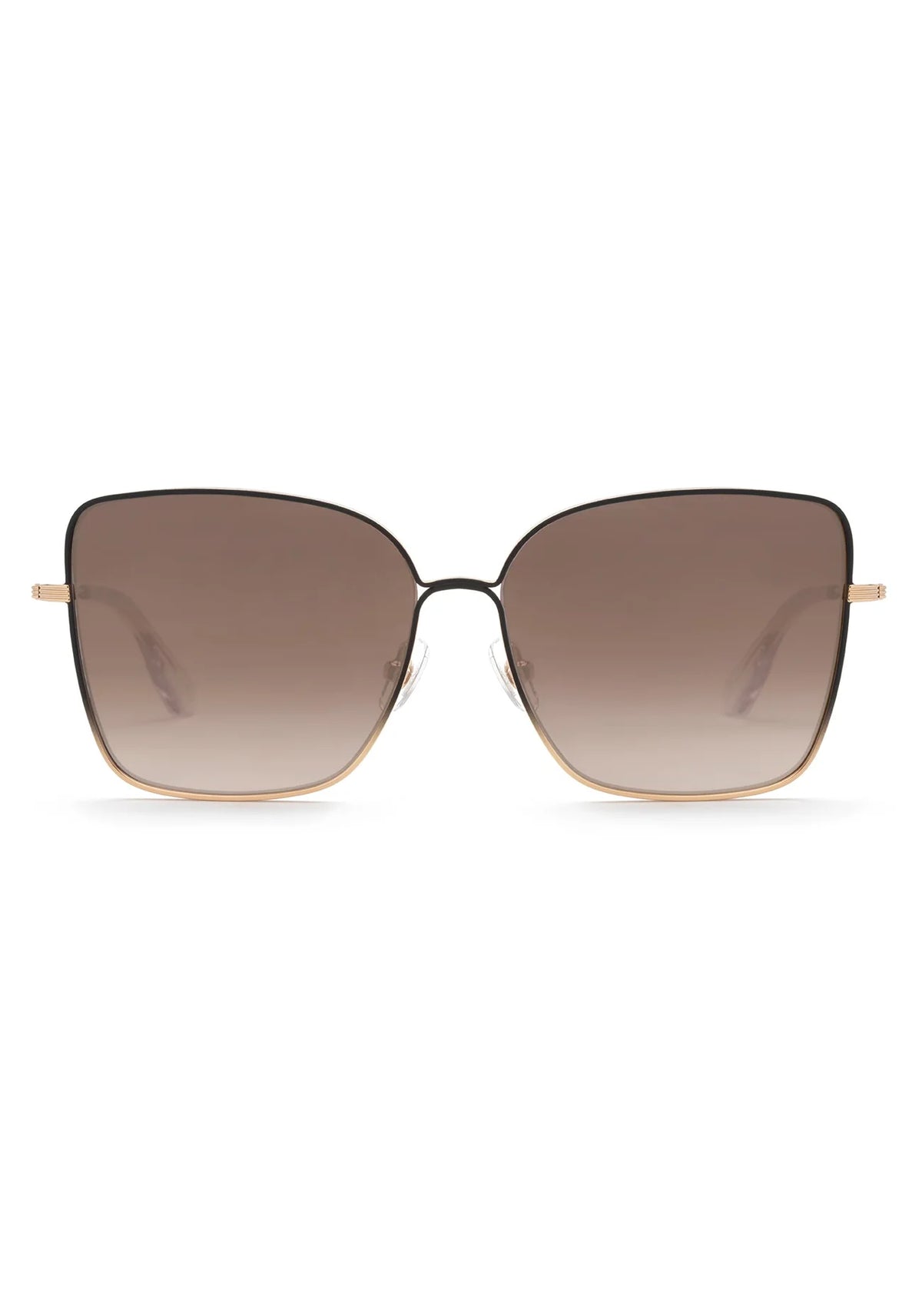 Dolly Sunglasses in Matte Black Fade + Crystal Mirrored