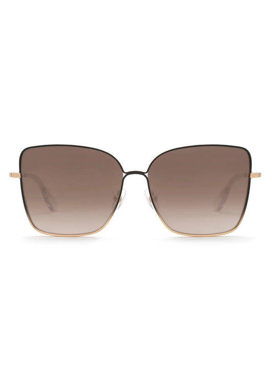 Dolly Sunglasses in Matte Black Fade + Crystal Mirrored