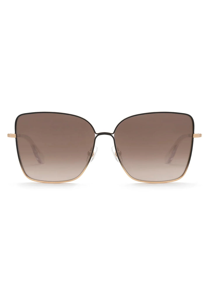 Dolly Sunglasses in Matte Black Fade + Crystal Mirrored