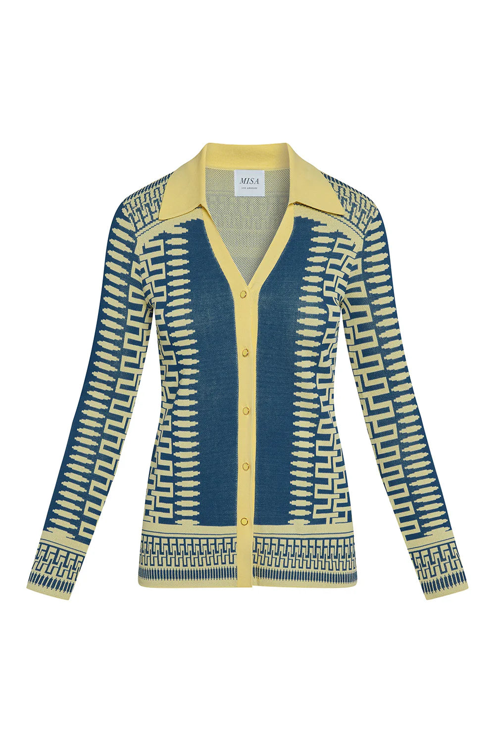 Dulce Top: Aegean Geometry Blue