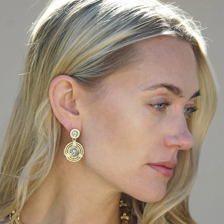 Morro Double Coin Earrings in Gold