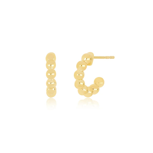 EF Collection gold ball hoop earrings