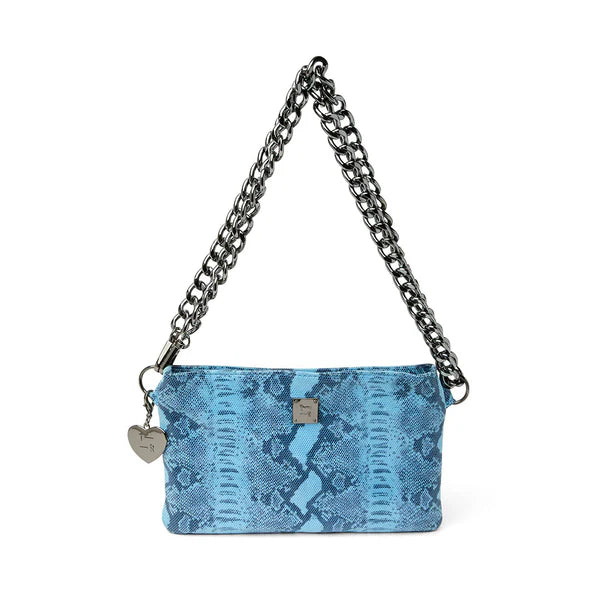 Fame Handbag in Blue Python