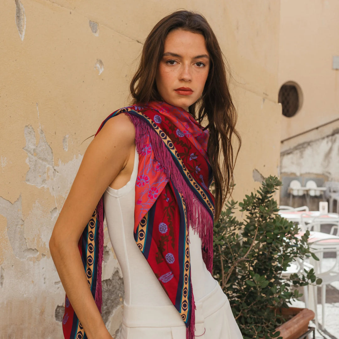 Gaia Silk Fringe Bandana