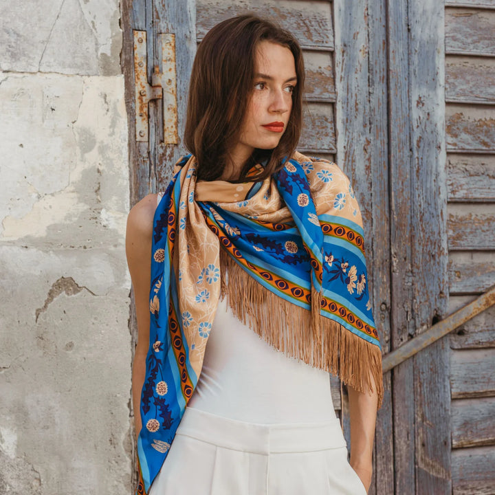 Gaia Silk Fringe Bandana