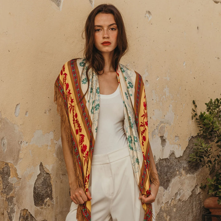 Gaia Silk Fringe Bandana