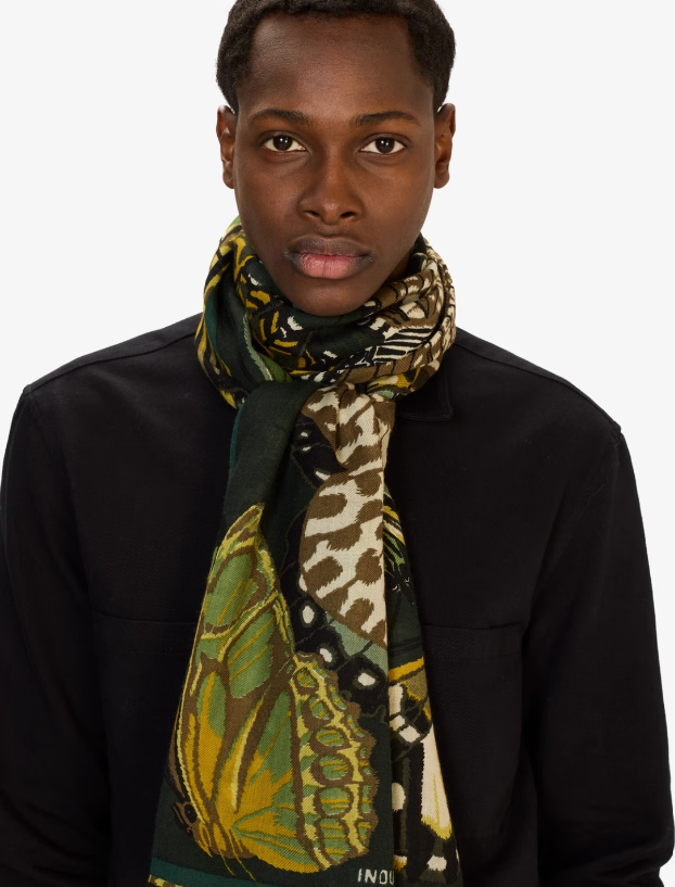 Papillons Scarf 70 in Emerald