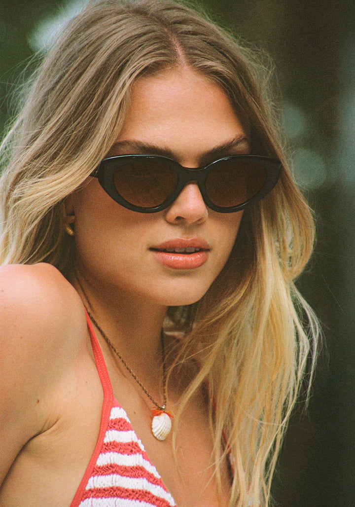 Irene Black + Black Crystal Sunglasses