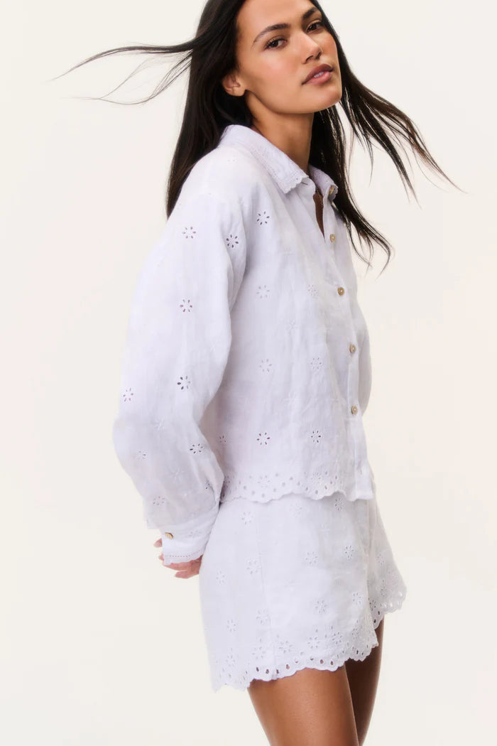 Jodine Eyelet Linen Shorts