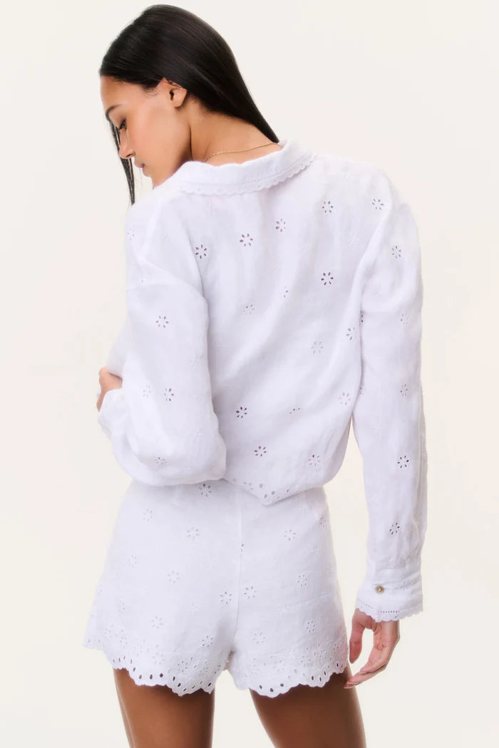 Jodine Eyelet Linen Shorts