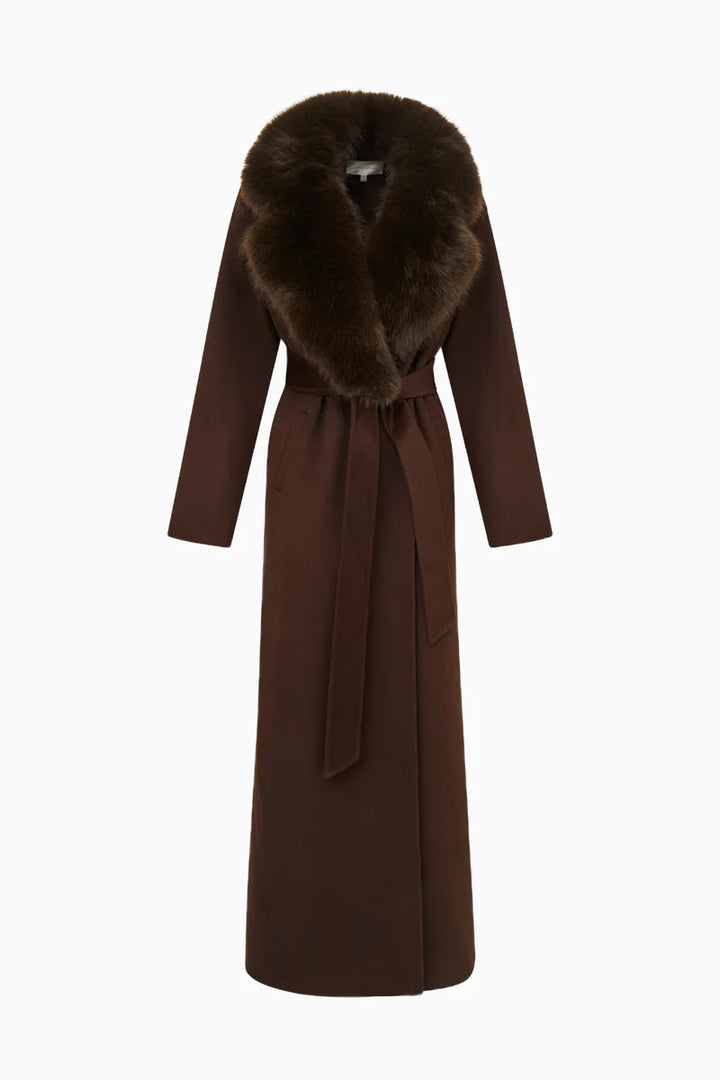 Kenzia Faux Fur Collar Wool Coat