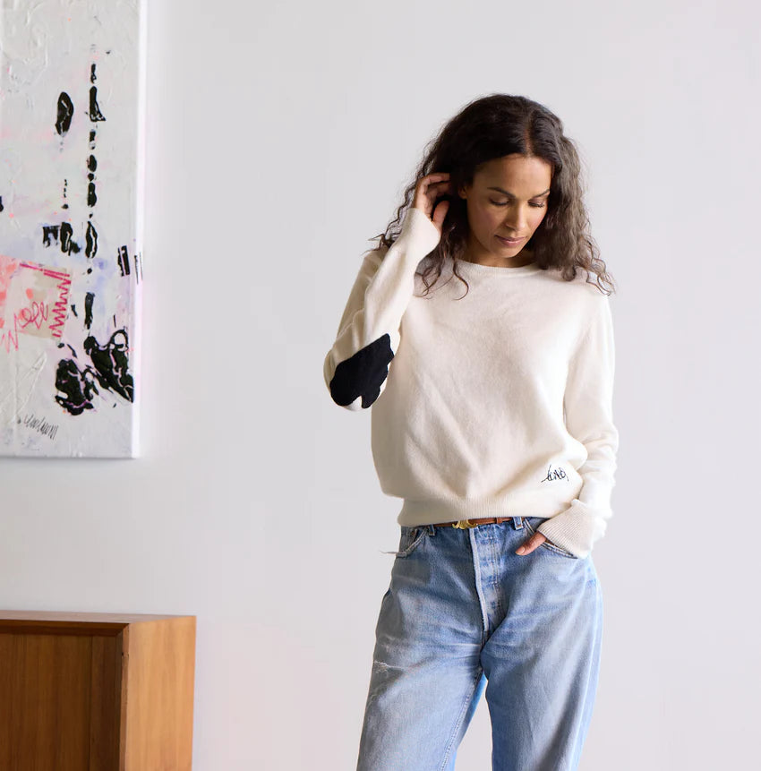Patchwork Pullover in Natural