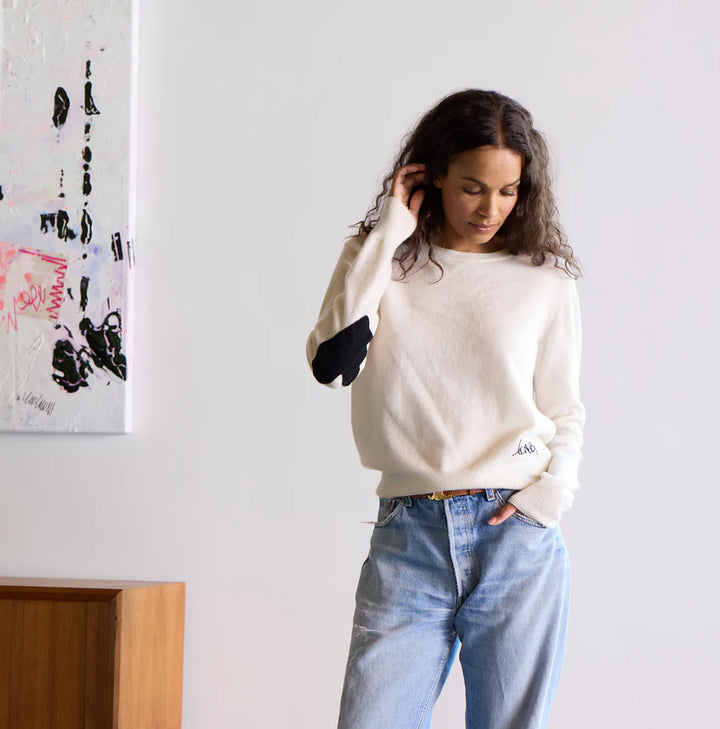 Patchwork Pullover in Natural