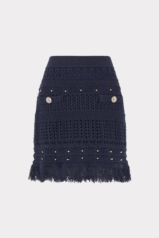 Beaded Fringe Mini Skirt