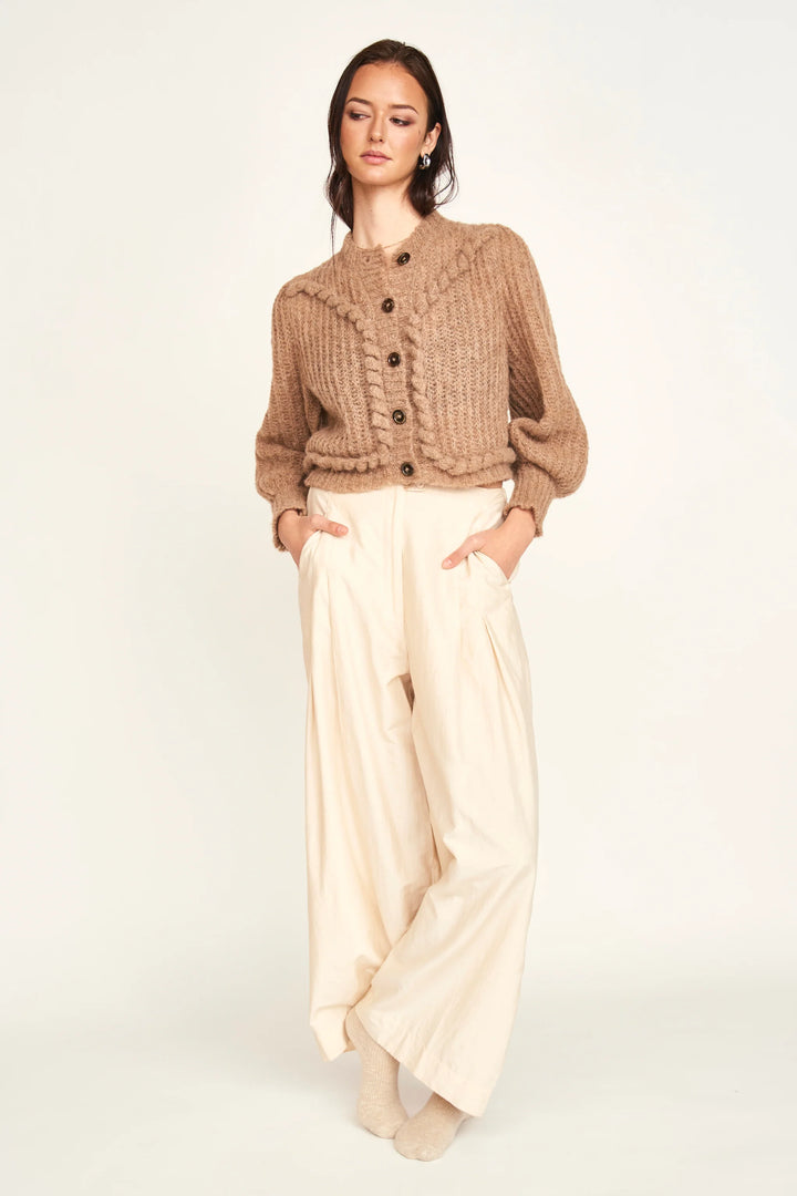 Lecce Wide Leg Pant in Alabaster