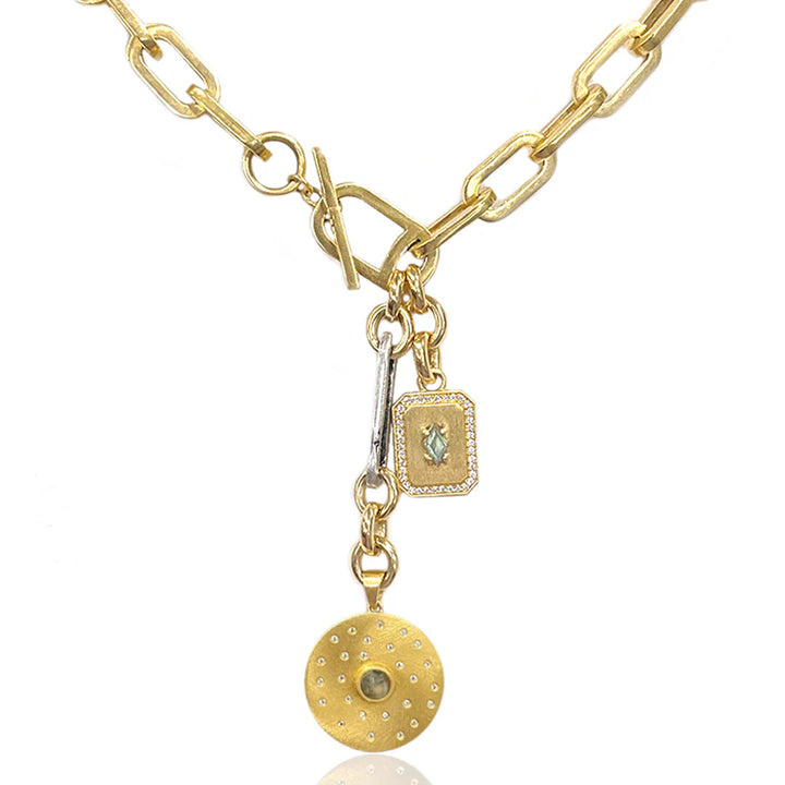 Brushed Gold Rico Bar Toggle Necklace