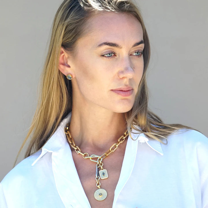 Brushed Gold Rico Bar Toggle Necklace