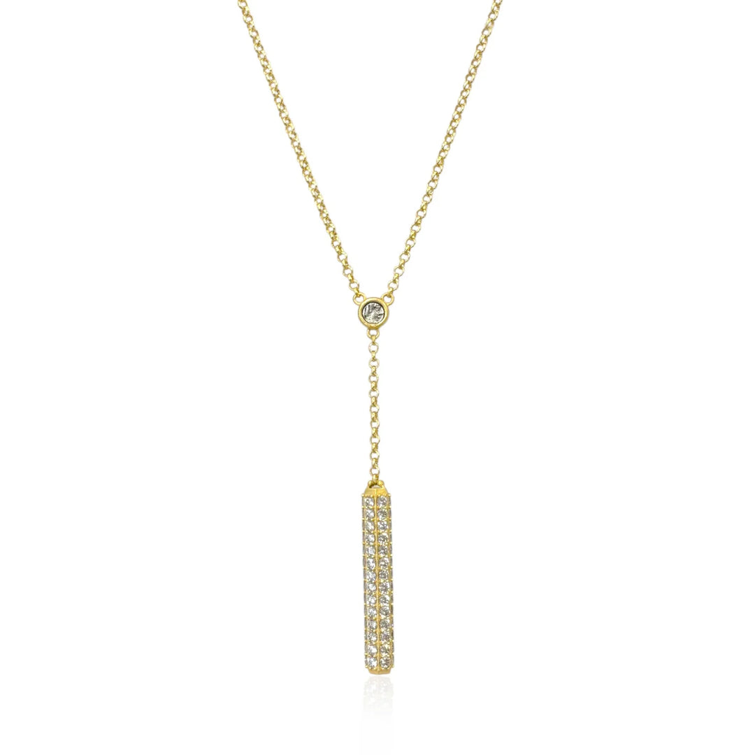 GOLD COLETTE PAVÉ LARIAT NECKLACE