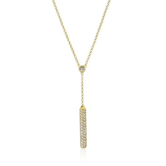 GOLD COLETTE PAVÉ LARIAT NECKLACE