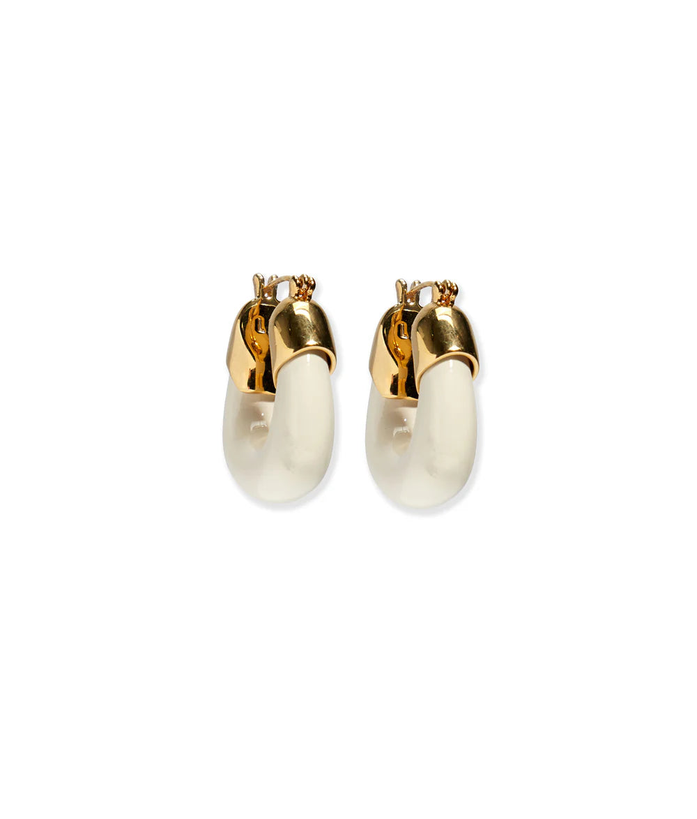Mini Organic Hoops in Alabaster