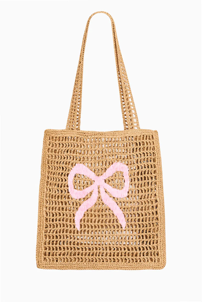 Seaside Straw Bow Beach Bag