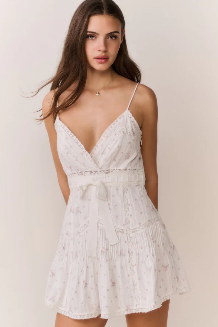 Sibelle Floral Embroidered Cotton Mini Dress