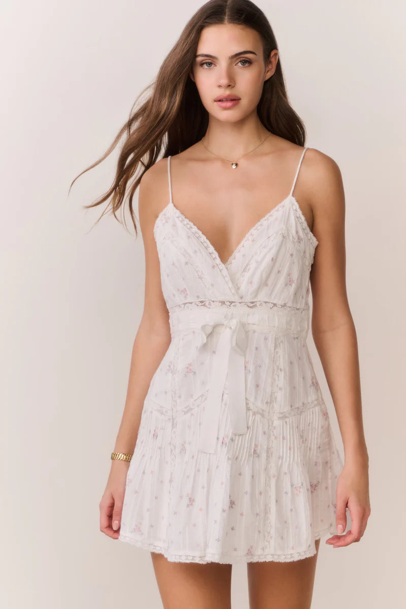 Sibelle Floral Embroidered Cotton Mini Dress