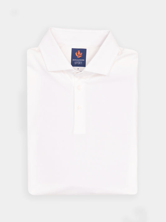Collared Sport Knit Shirt White Pique