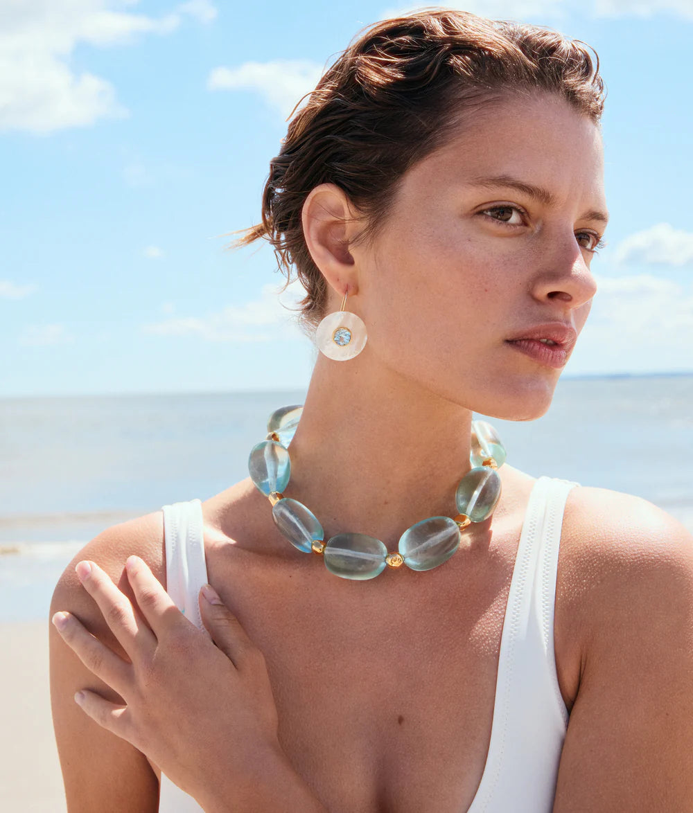 Taj Earrings in Blue Topaz