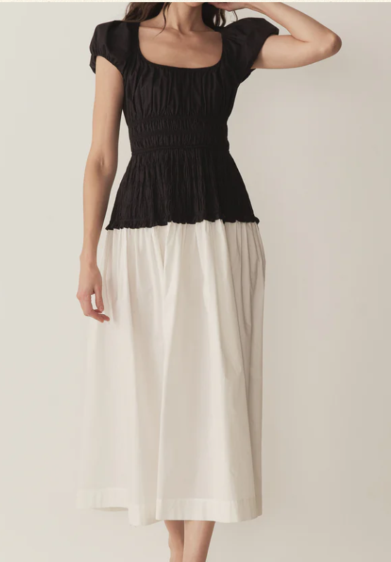 Enya Dress in Black & Salt