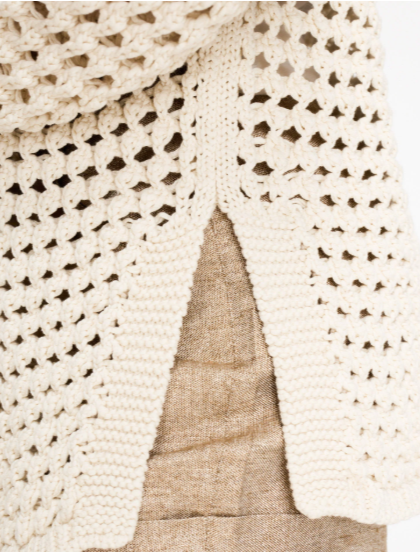 Keifer Handknit Cardigan in Ecru