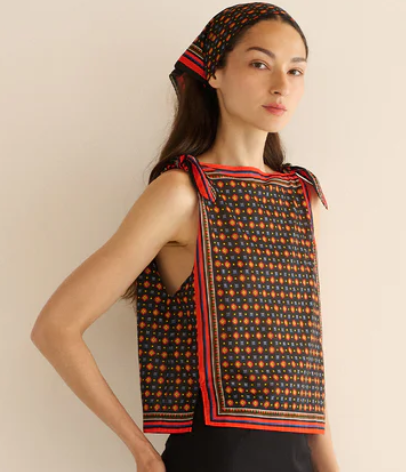 Amalia Top Noir Montmartre Foulard