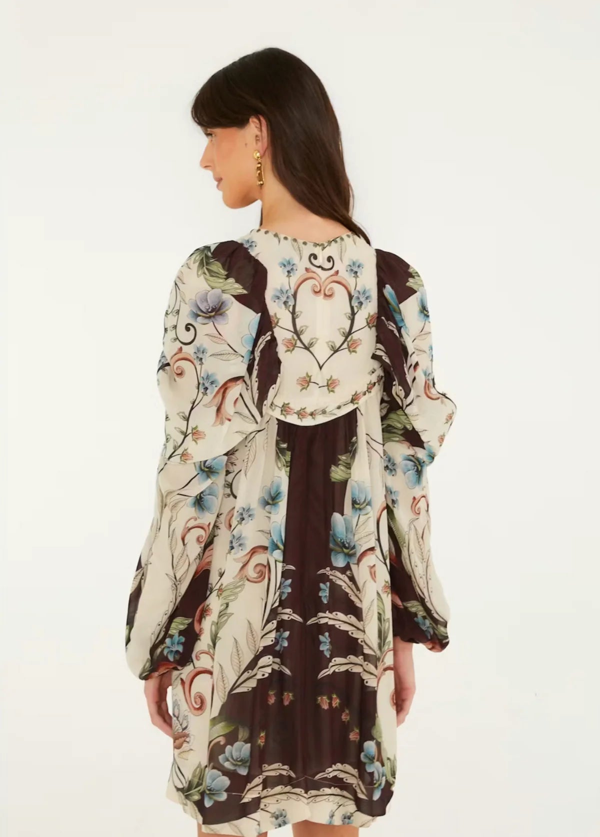 Millenia Off-White Long Sleeve Mini Dress