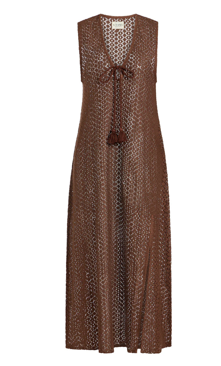 Sorrento Dress - Aria Crochet in Brown