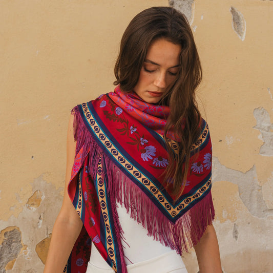 Gaia Silk Fringe Bandana