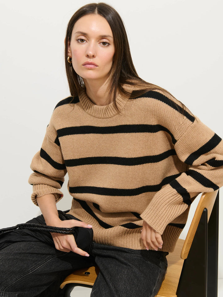 Nottinghill Sweater in Stripe Caramel and Black