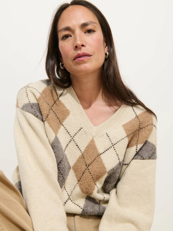 Campbell Argyle V-neck Sweater