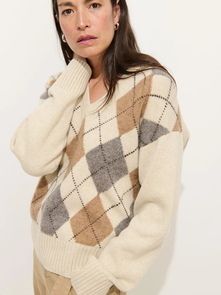 Campbell Argyle V-neck Sweater
