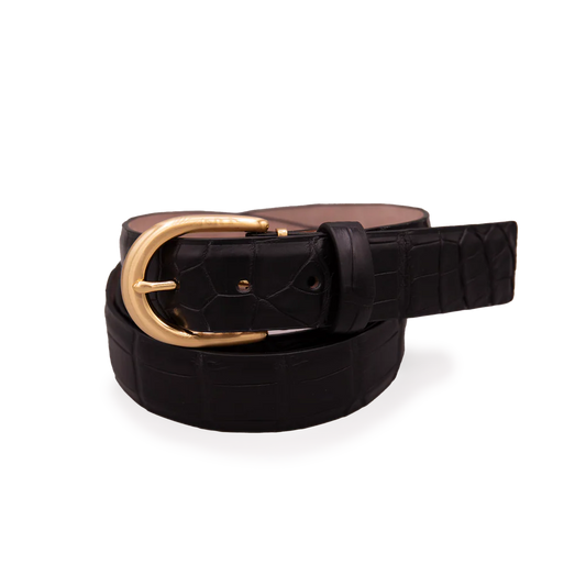L.E.N. Matte Alligator 35MM Belt