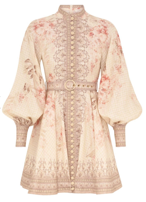 Illuminate Buttoned Mini Dress in Coral Floral