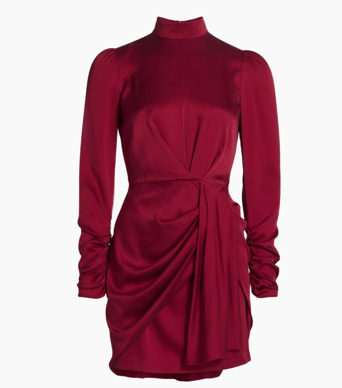 Draped Silk Mini Dress Muse at Perry Lane