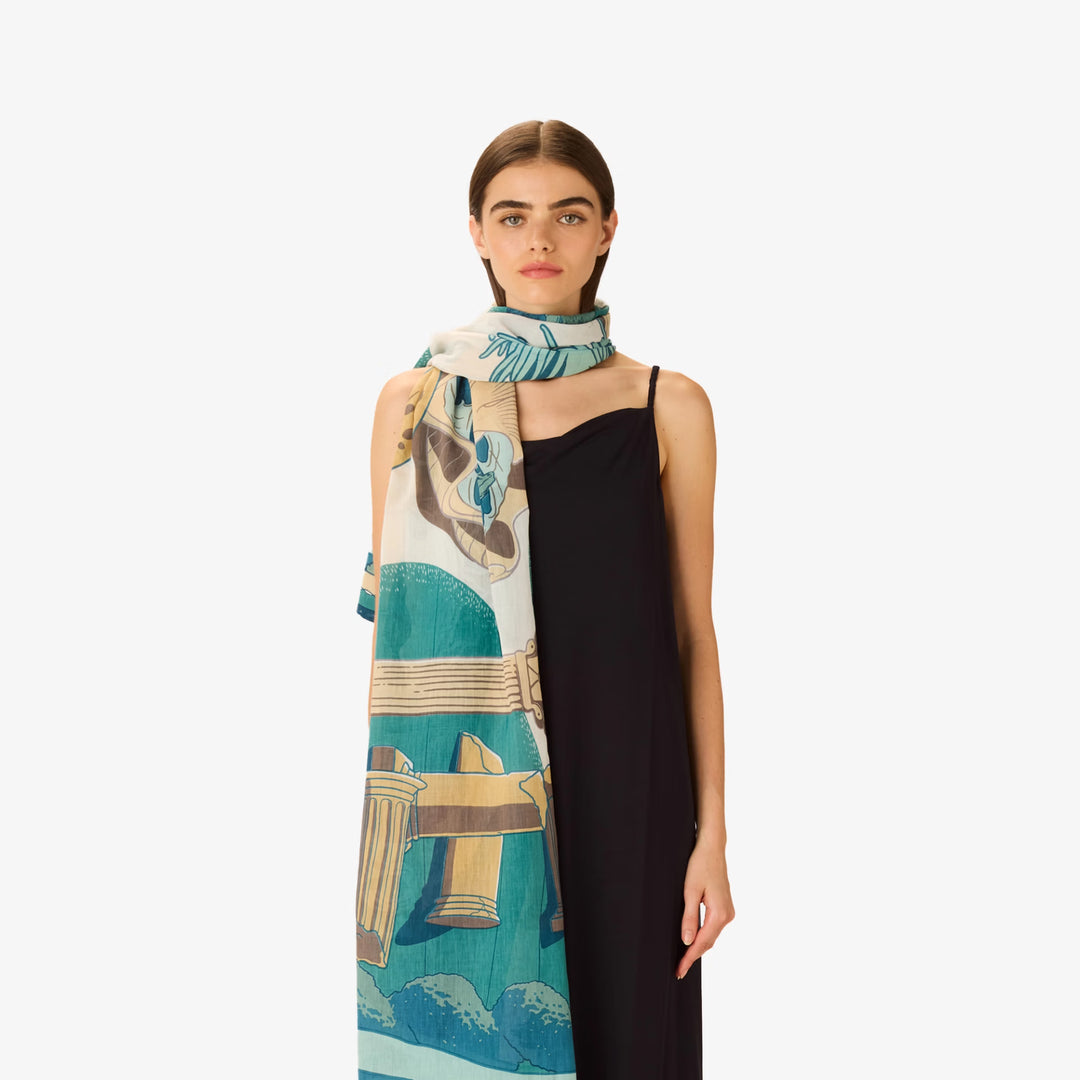 Etole 100 Jardin Turquoise Scarf