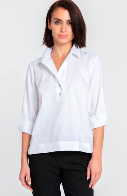 Aileen shirt in White Jacquard
