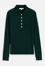 Load image into Gallery viewer, Amanda Polo in Cotton Cashmere Hunter Green