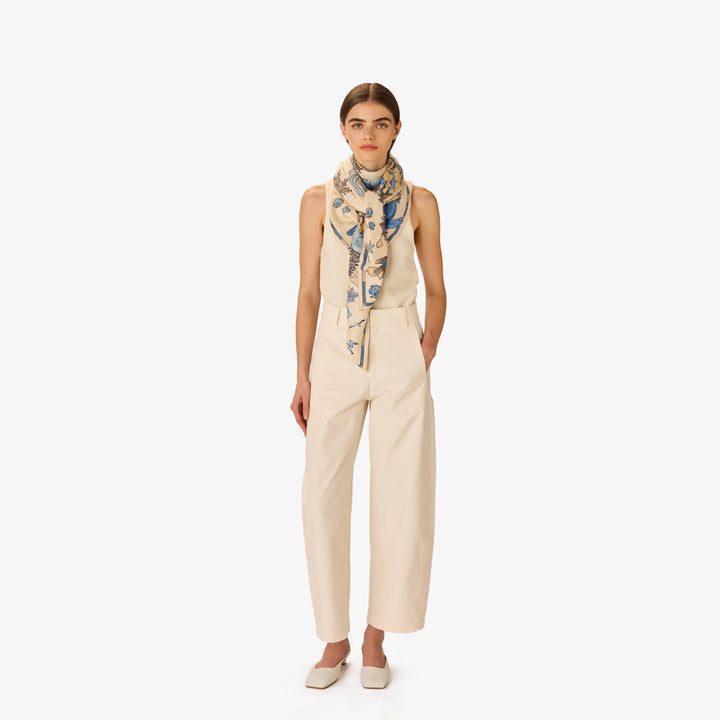 Carre 130 Atlas White Square Scarf