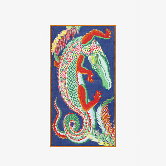 SCARF / ETOLE 100 CROCO DUCK BLUE/BLEU CANARD