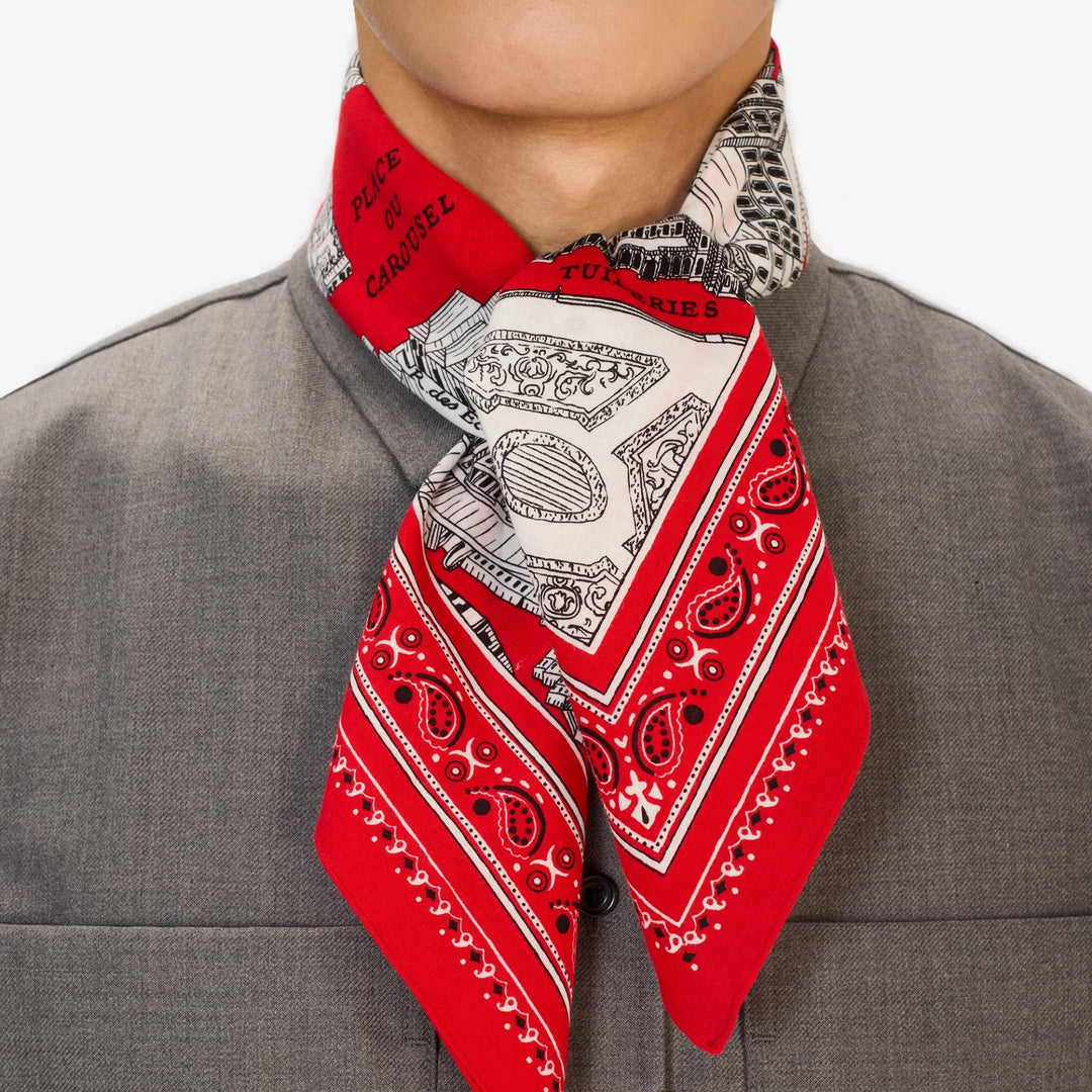 Louvre Square Scarf 65 in Red