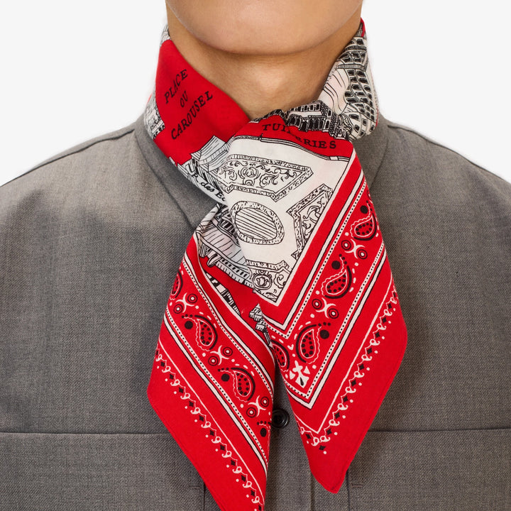 Louvre Square Scarf 65 in Red