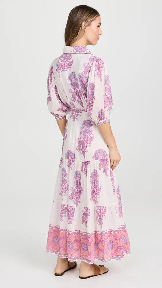 Blair Maxi Dress in Purple flower print